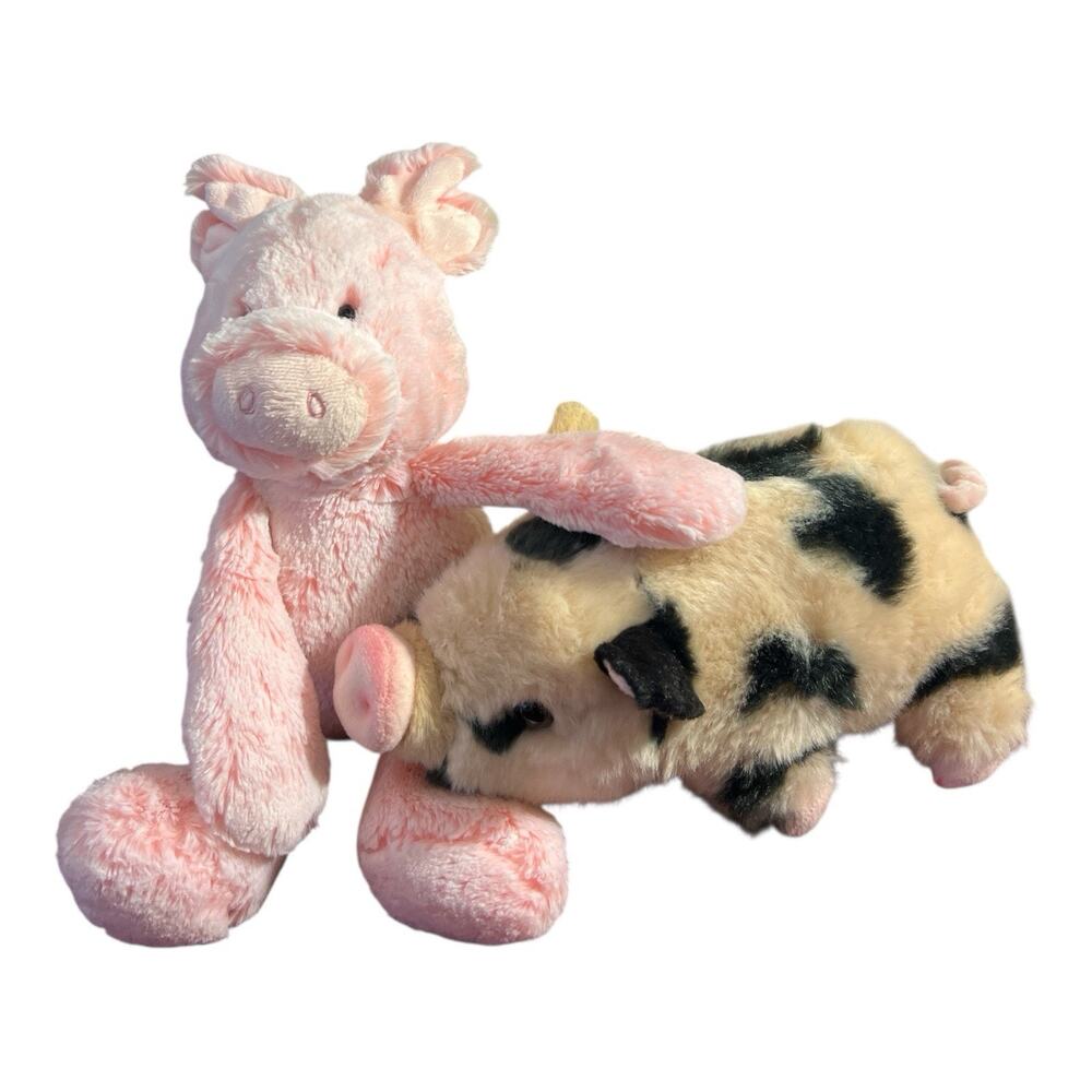 Aurora World Miyoni Tots Plush Pig Spotted Pot Bellied Piglet Pink Black Tan lot